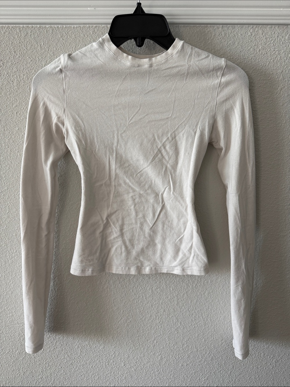 Skims Long-Sleeve Mock Neck Top - White